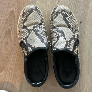 Ash snakeskin slip on sneakers
